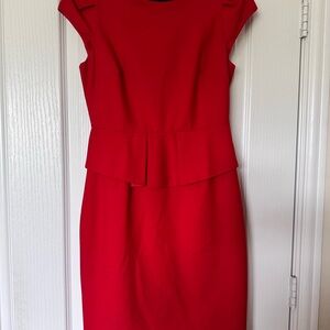 J.Crew Red Peplum Sheath Dress – Size 6, Classic Elegance